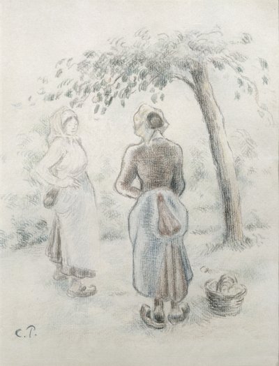 De vrouw onder de appelboom, c. 1896 door Camille Jacob Pissarro